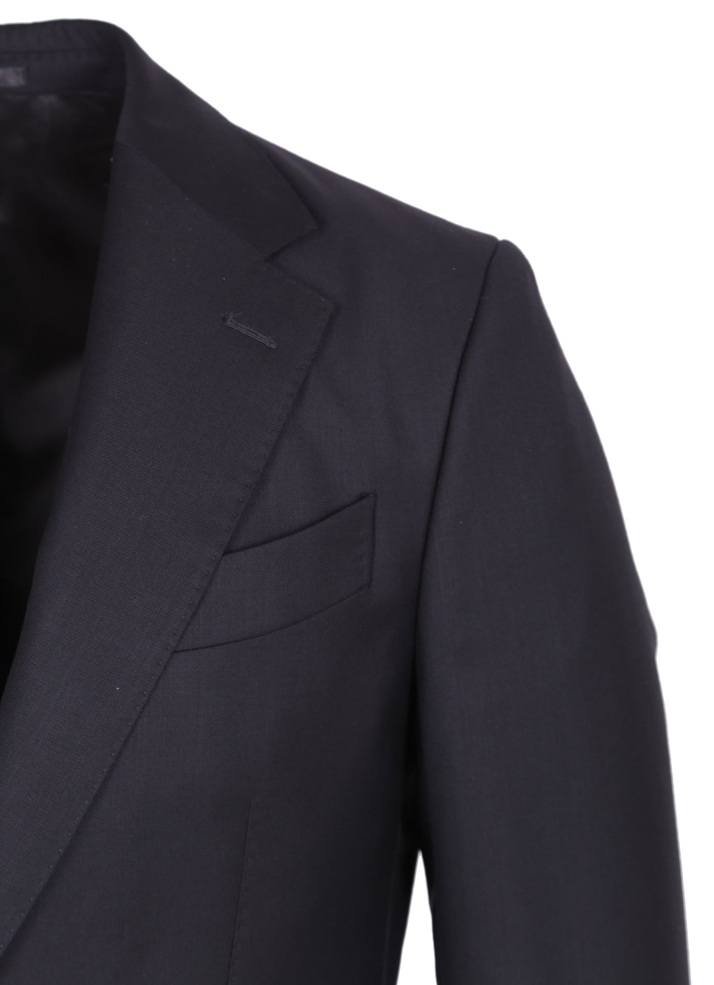 Black %100 Wool Italian Finitura Fellice Fabric Half Canvas Suit