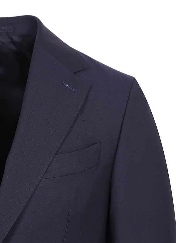 Dark Navy Blue Half Canvas %100 Wool Italian Finitura Fellice Fabric Suit