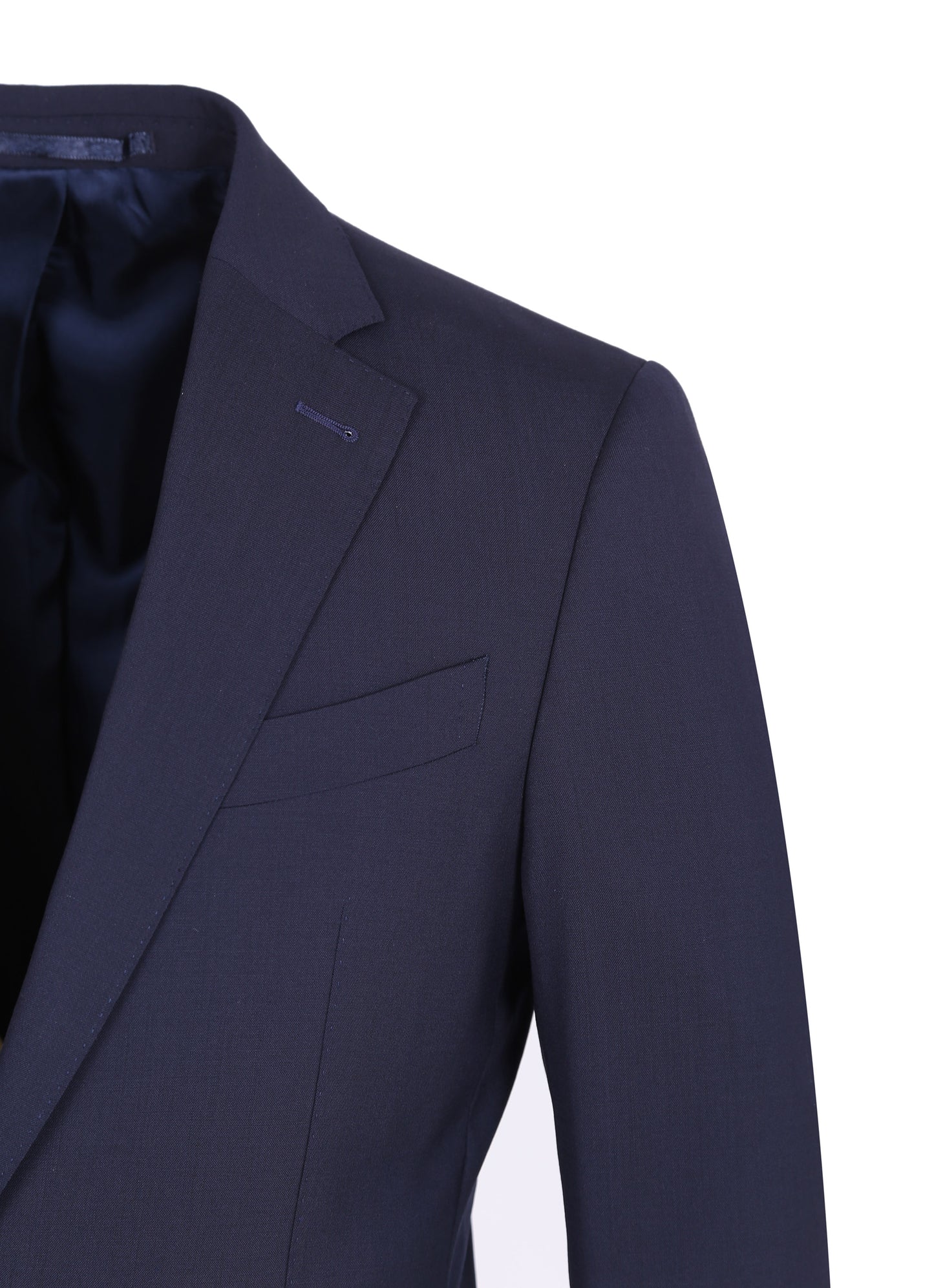 Navy Blue Italian Marlane Wool Fabric Half Canvas Suit