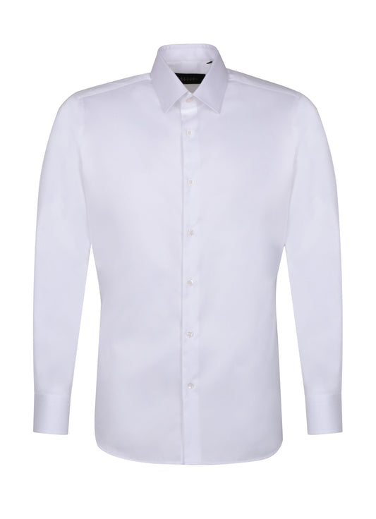 White %100 Cotton Italian Fabric Long Sleeve Shirt